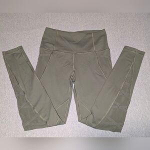 Victoria Secret Sport Knockout Light Green Criss Cross Mesh Leggings Pink